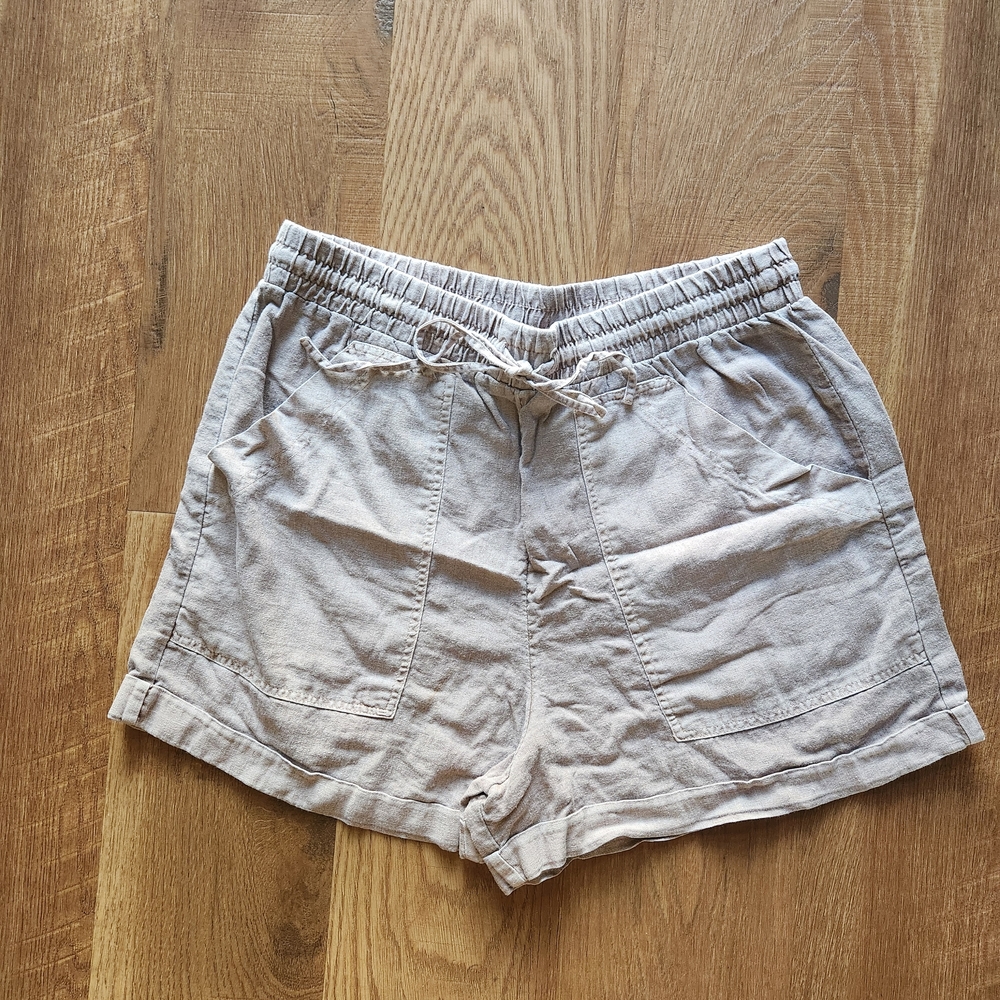 Casual Beige Drawstring Shorts